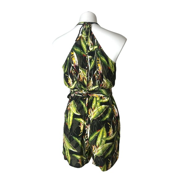 BCBGMAXAZRIA Romper Black Birds of Paradise Tropical Women's Size S ($198) - Picture 9 of 15